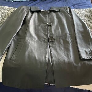 Worthington Black Leather Button-Front Jacket